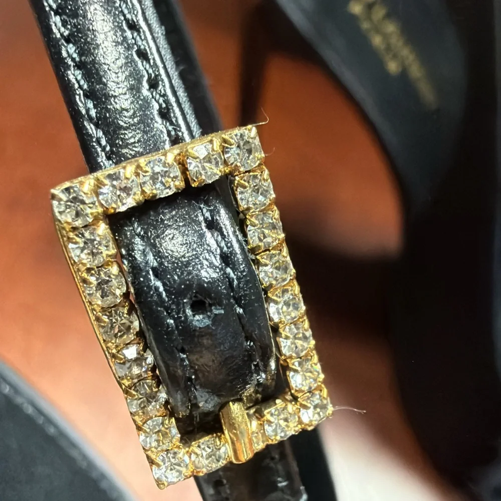 Saint Laurent Black Feathered Heels - Picture 5 of 11